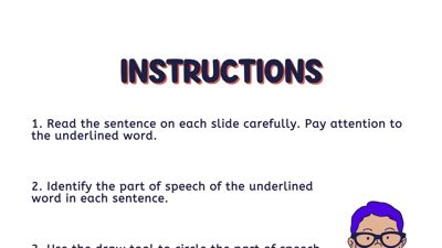 Parts of Speech Quiz Presentation 